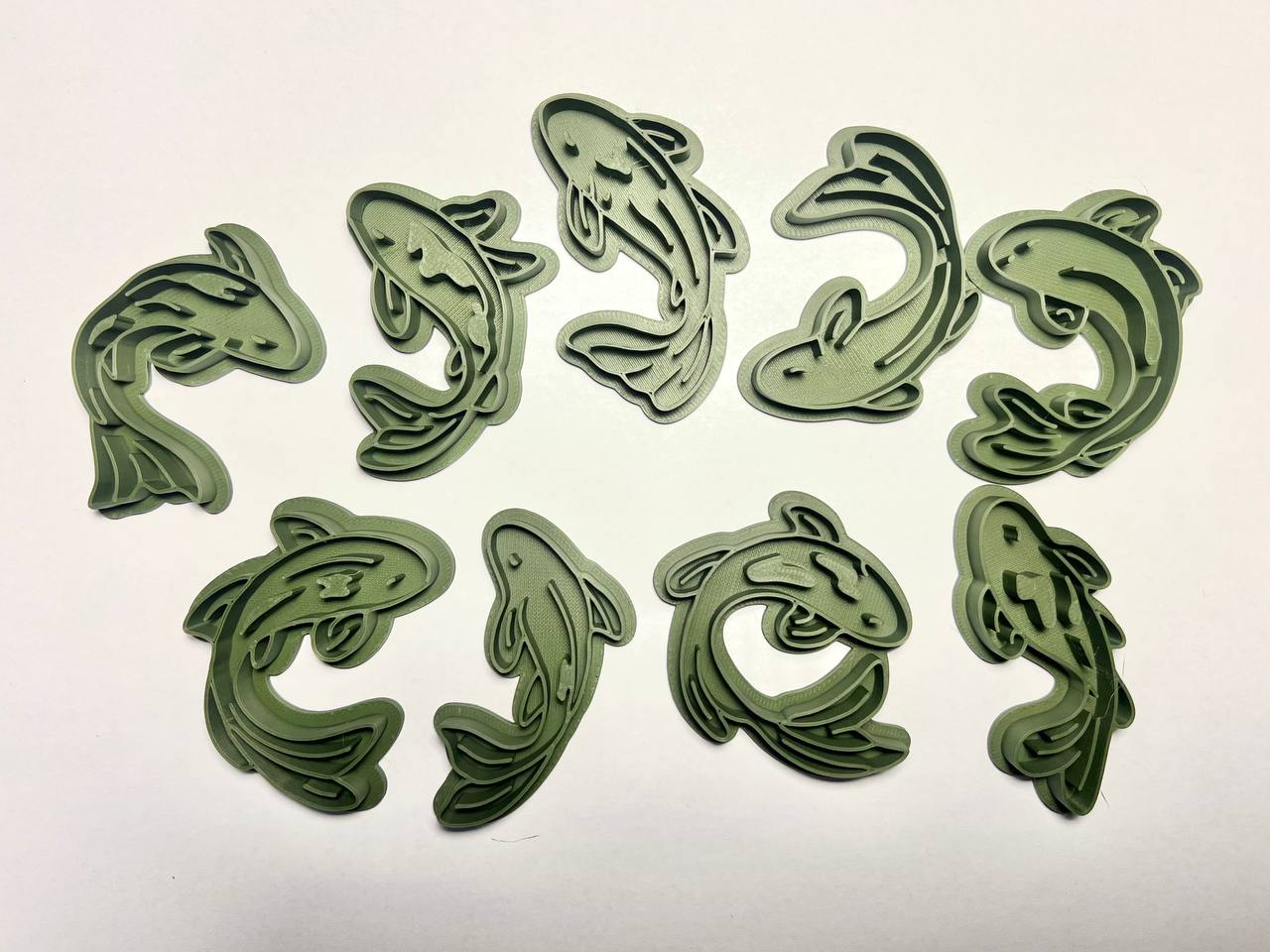 Clay Stamps Koi Fish