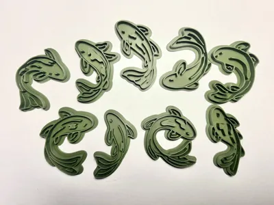 Clay Stamps Koi Fish