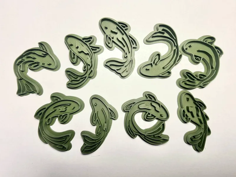 Clay Stamps Koi Fish