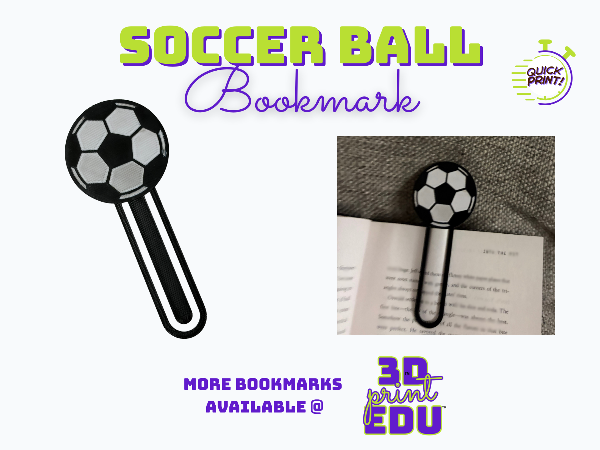Soccer Ball Bookmark | Quick Print