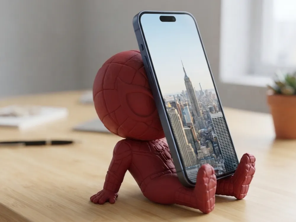 Soporte para celular: Mini spider man phone stand. Referencia del modelo original.