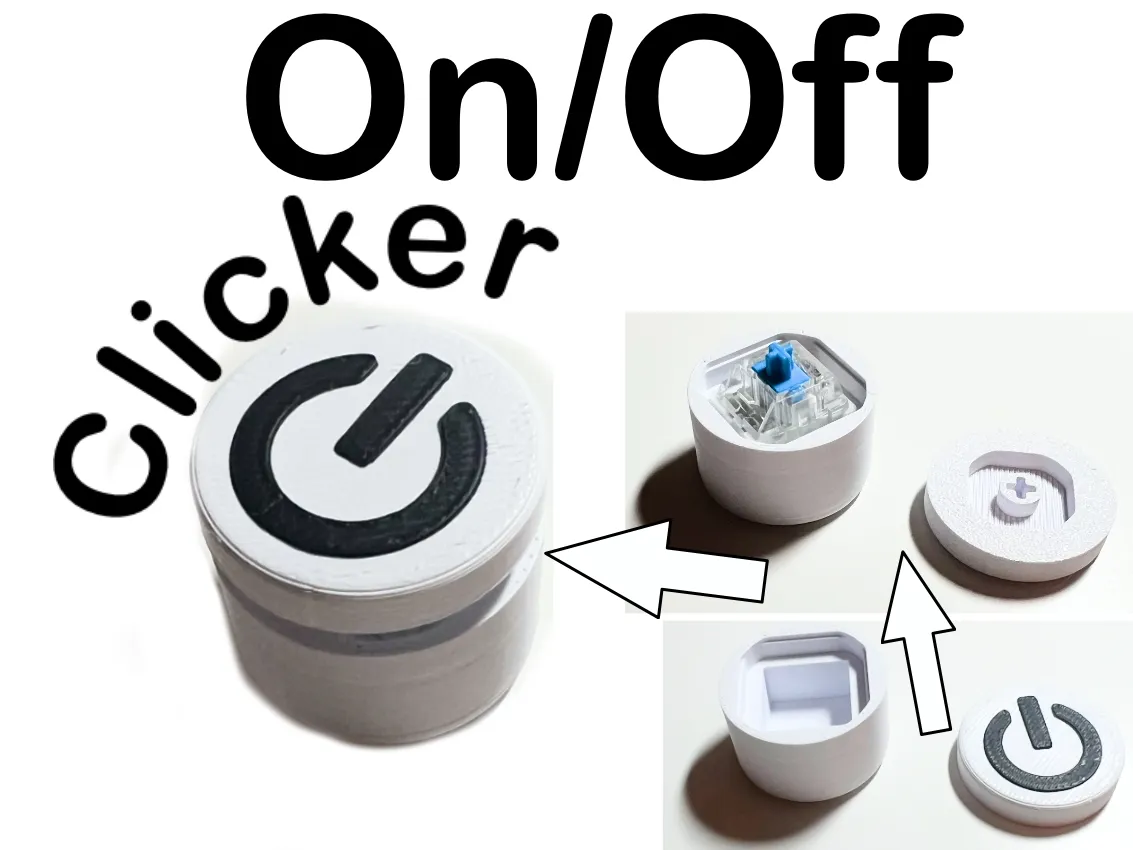 On/Off Clicker | Fidget Toy (Keyboard Switch) - Free 3D Print Model ...