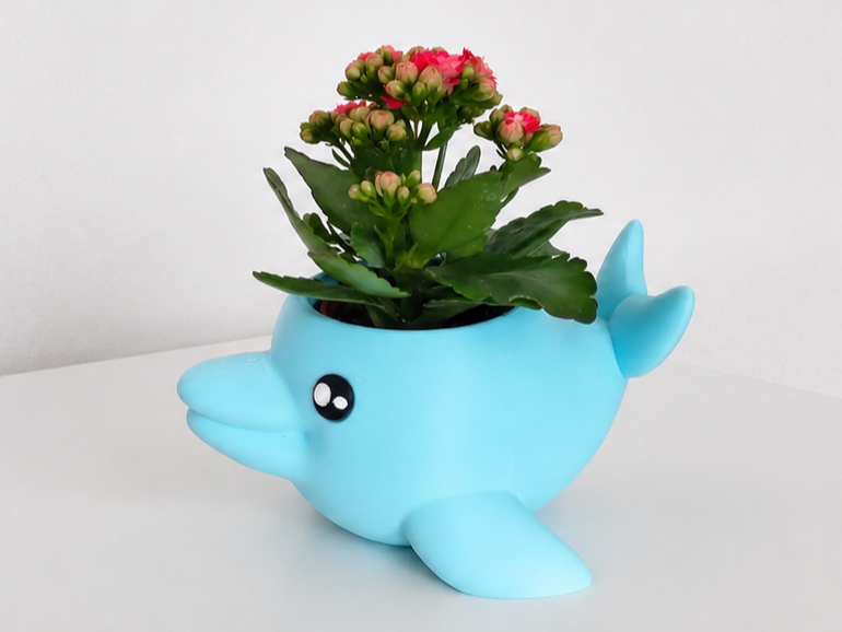 Miniatura 1 do modelo 3D Dolphin flower pot