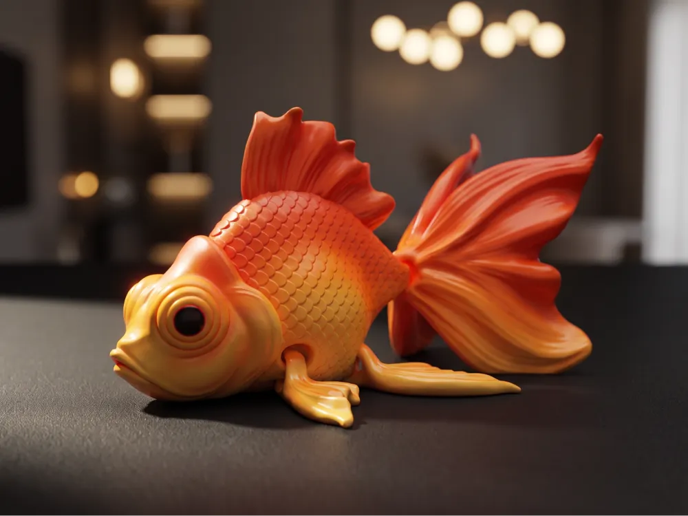 Letrero o emblema decorativo: Flexi Goldfish. Referencia del modelo original.
