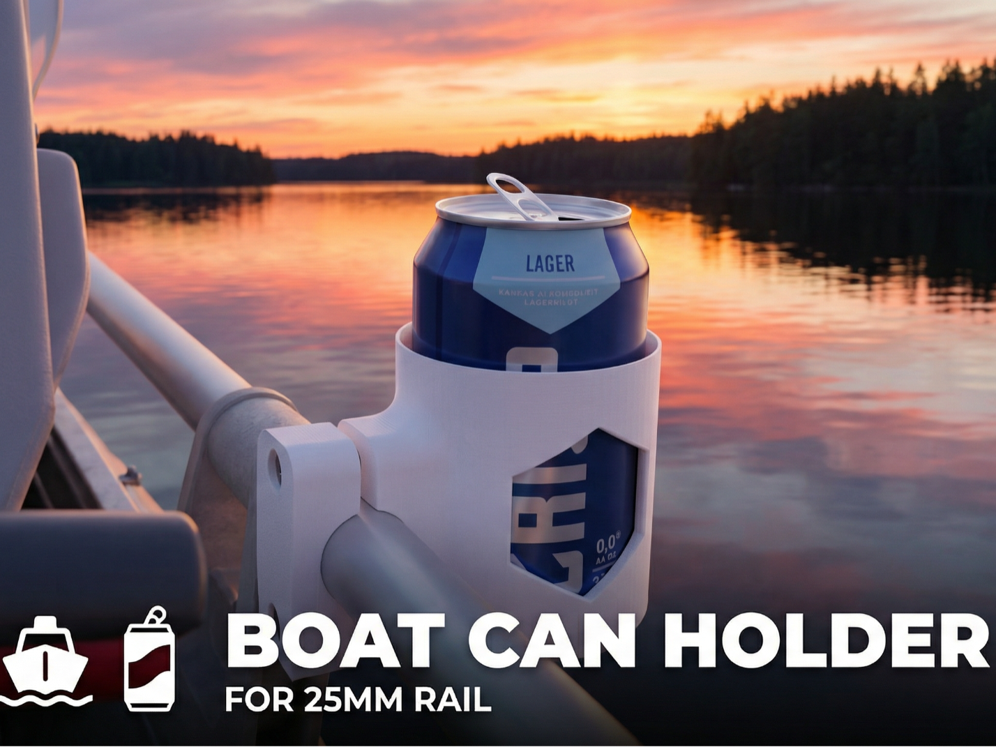 Boat can holder / Can holder for 25mm rail