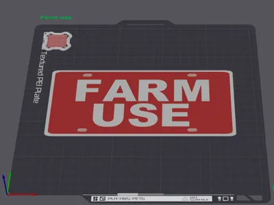 Farm Use License Plate 