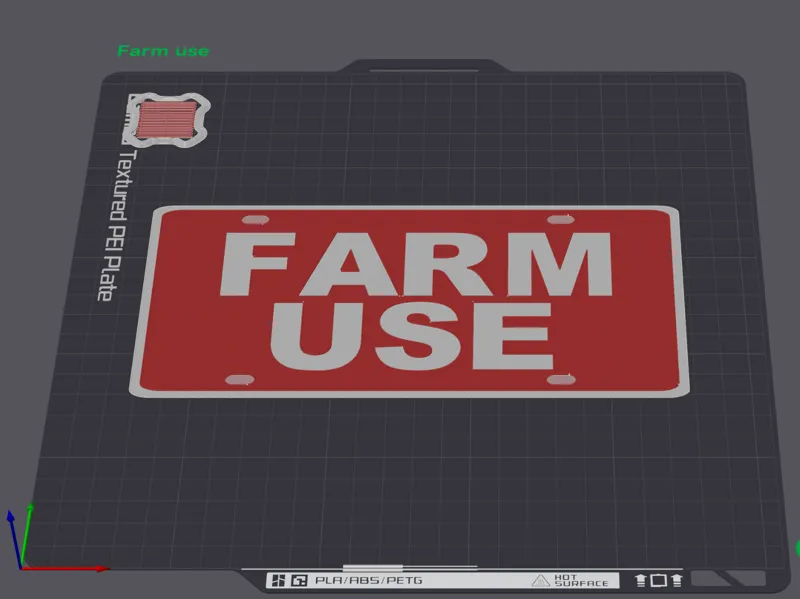 Farm Use License Plate 