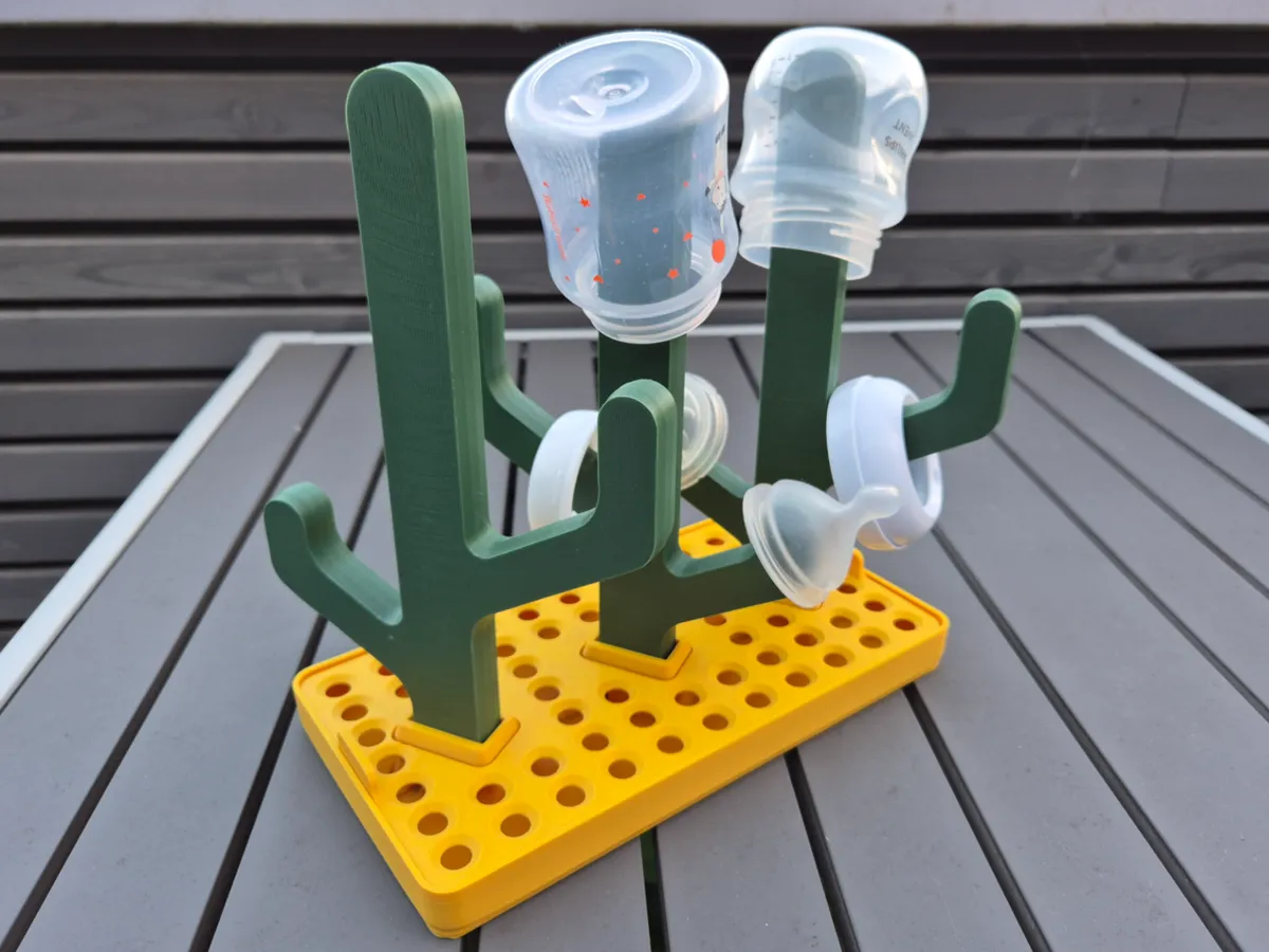The Rack Pat Cactus Bottle Drying Rack - Free 3D Print Model - MakerWorld