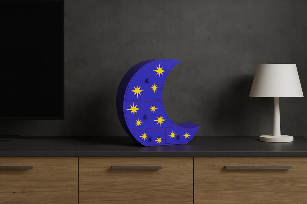Moon Box Model Moon Jewelry Box - Free 3D Print Model - MakerWorld