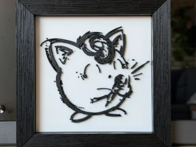 Jigglypuff Pokémon - 2D Sketch Art Style Wallart