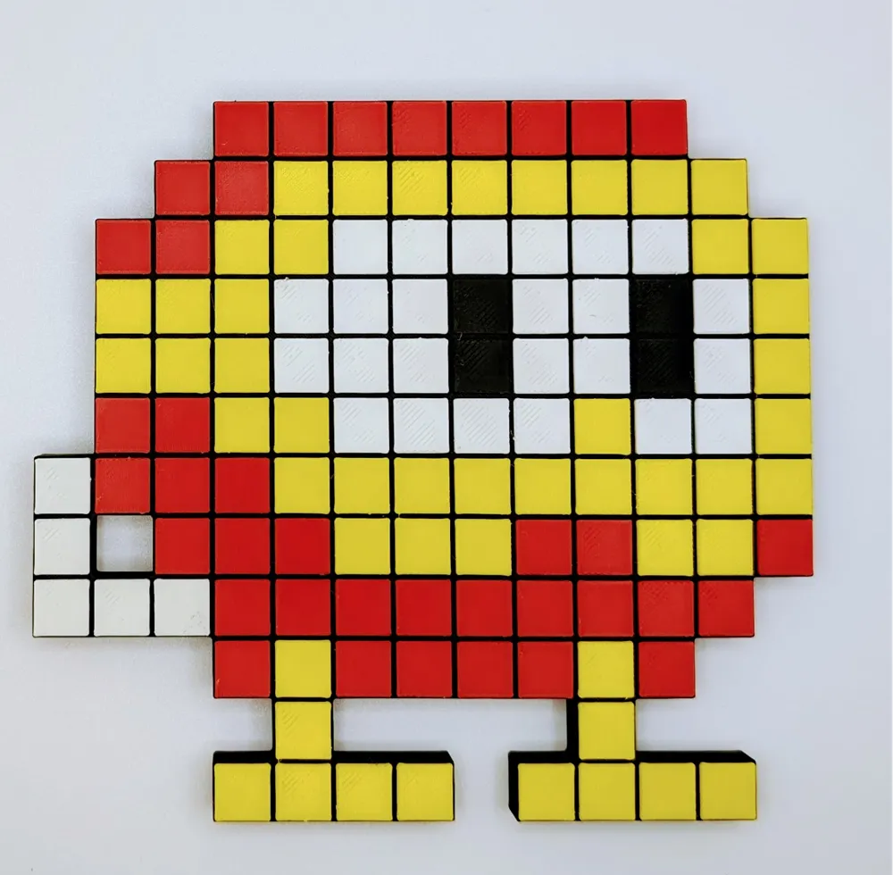 Pixel Art Model - Dig Dug - Pooka - Free 3D Print Model - MakerWorld, image size:1000x980