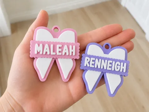 Llavero: Custom Personalised Bow Name Tag Keyring — referencia de MakerWorld