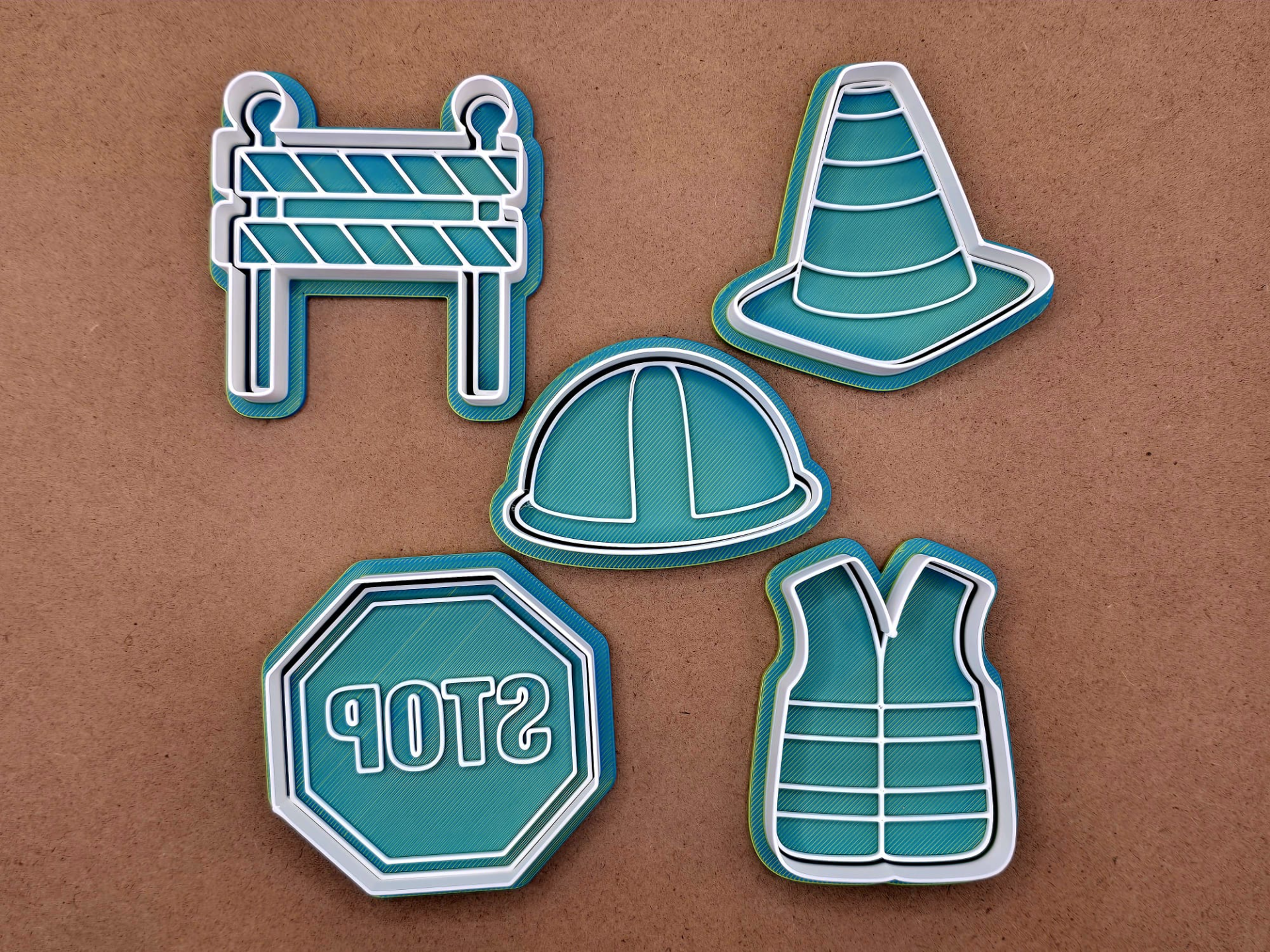 Traffic Construction Cookie Cutter Stamp Set