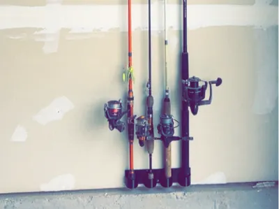 4-Rod Wall-Fishing Rod Holder