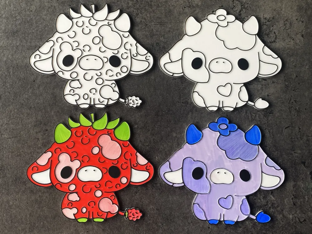 Berry Cows - Print & Colour by Freya - Free 3D Print Model - MakerWorld