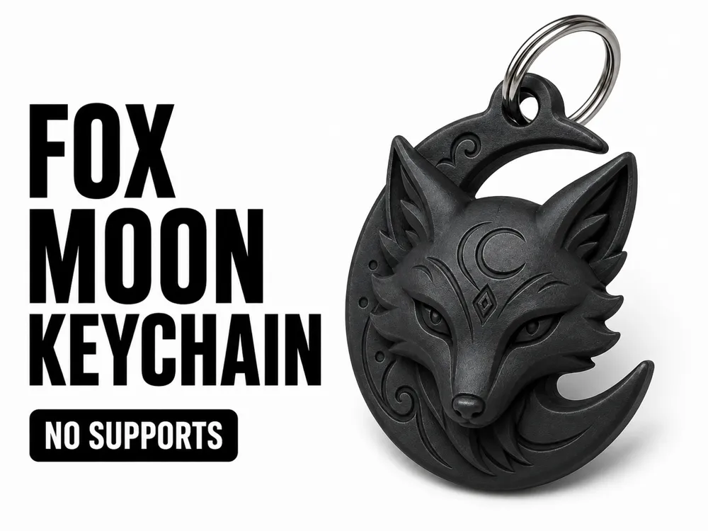Llavero: Mystic Fox Moon Keychain – No Supports. Referencia del modelo original.
