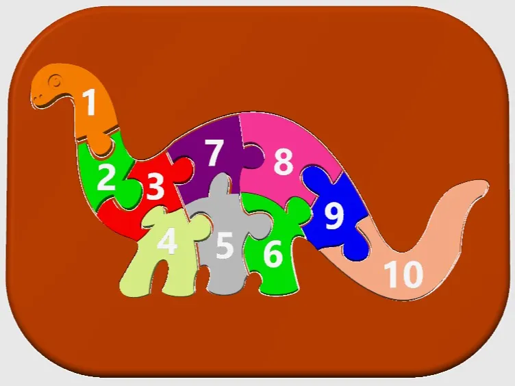Brontosaurus Number Puzzle for Kids