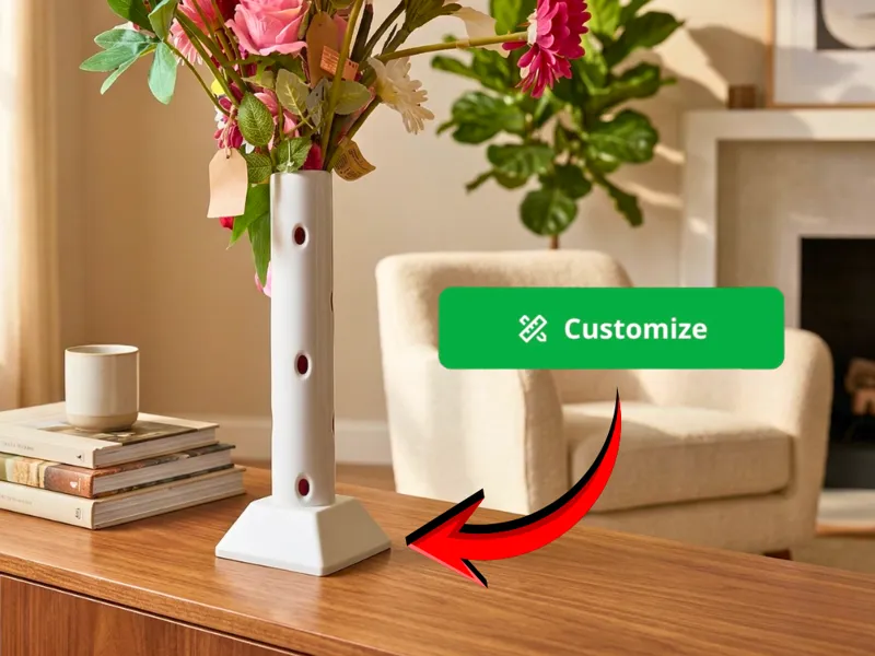 Customizable Tall Vase Support Stand