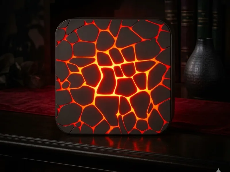 Boite leds volcan sol de lave grand format 18x18