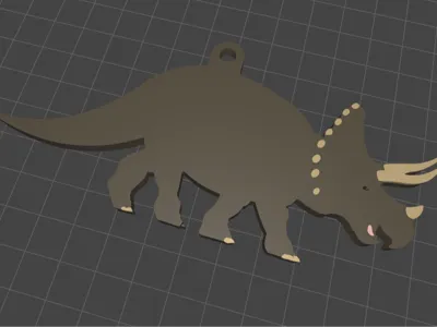 Triceratops keychain