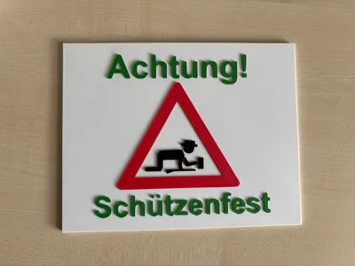 Attention Shooting Festival Sign