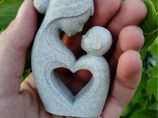 Modern Mother & Child Heart Sculpture–Mother’s Day