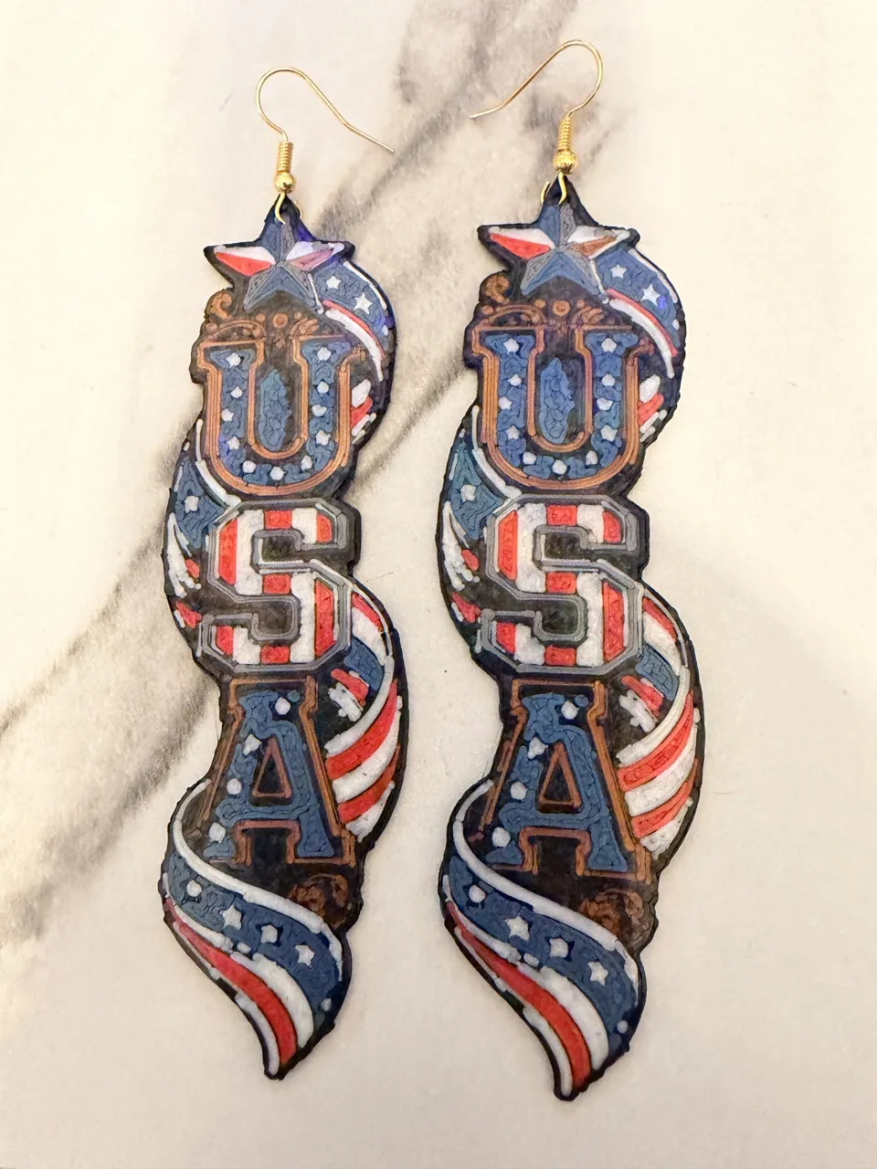 USA Flag Earrings or Keychain-Gaudy view 4