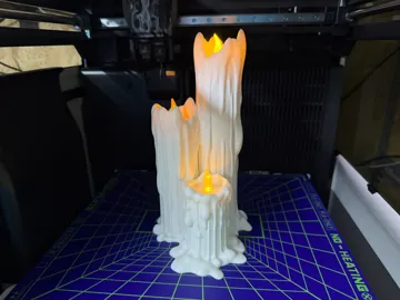 Modelo para impresión 3D: Dekorative Kerze mit 3 Flammen LED Teelicht — vista de referencia 3
