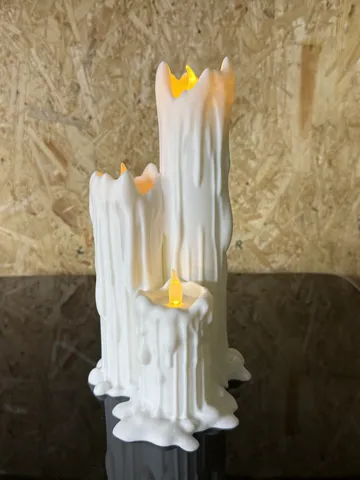 Modelo para impresión 3D: Dekorative Kerze mit 3 Flammen LED Teelicht — vista de referencia 2