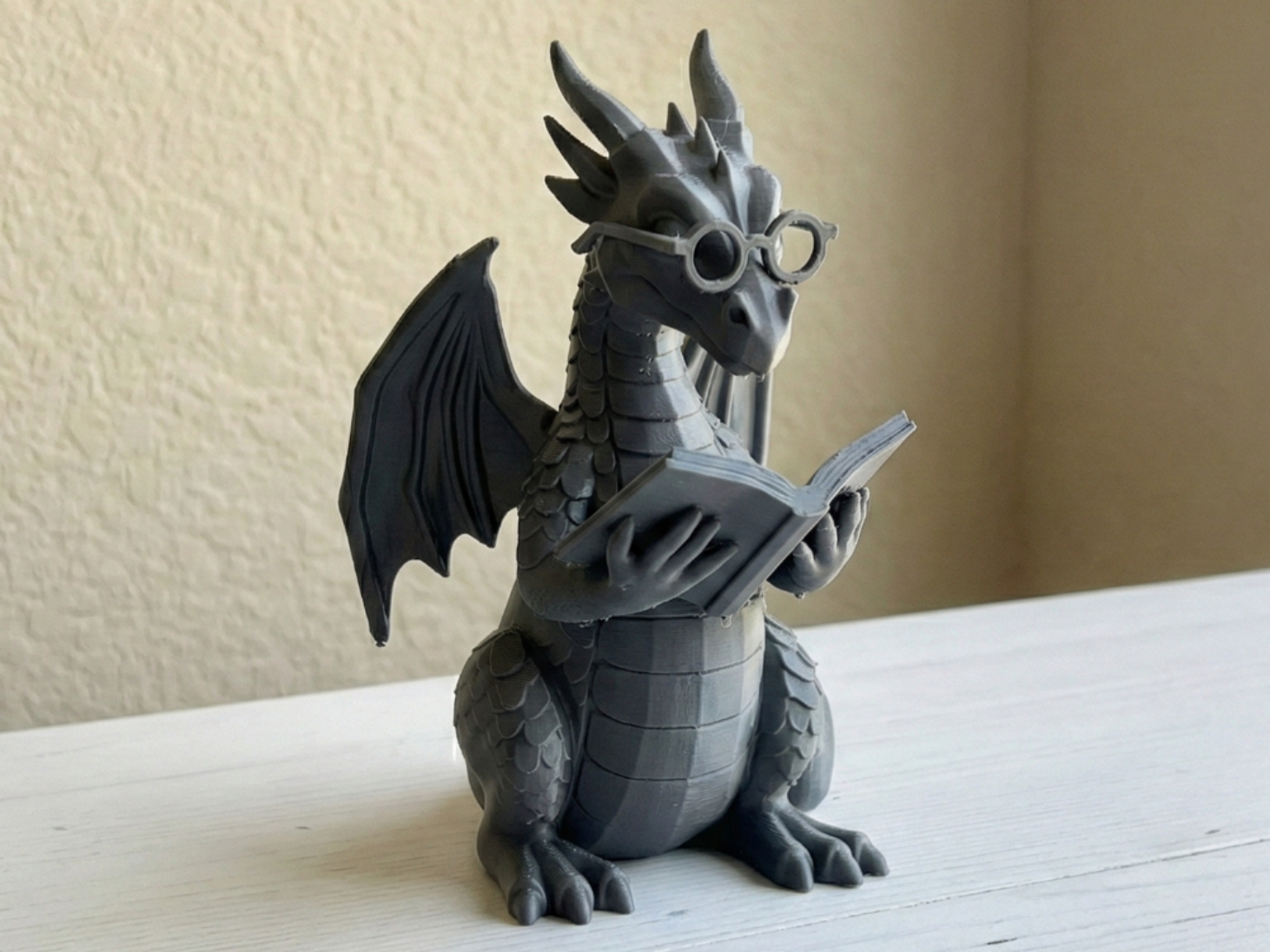 The Bookish Dragon - Reading Wyrm with Spectacles