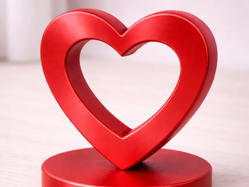 Silk Red Open Heart