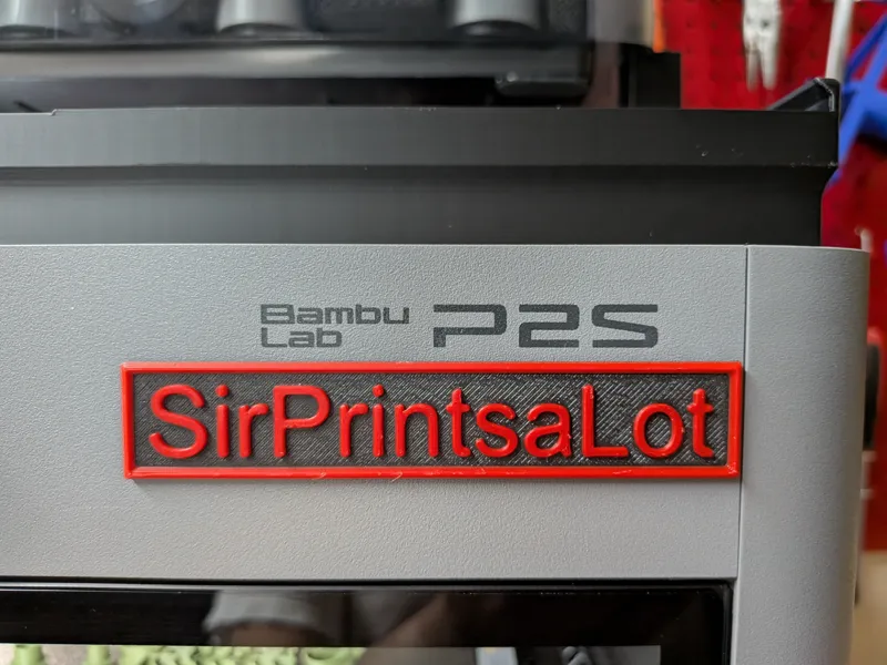 "SirPrintsaLot" name tag/badge for 3D Printer (6g)