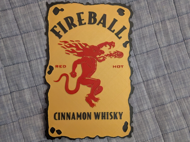 Fireball Cinnamon Whisky logo sign plaque 2-sizes