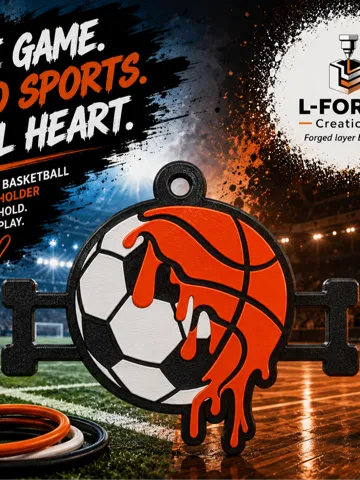 Accesorio para sujetar ligas de cabello: Soccer & Basketball Drip Hair Tie Holder Keychain — vista de referencia 2