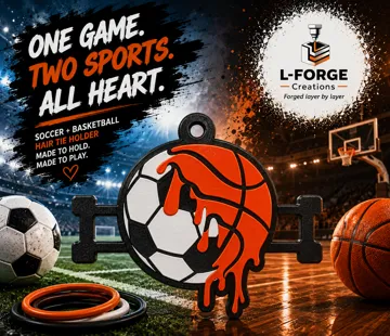 Accesorio para sujetar ligas de cabello: Soccer & Basketball Drip Hair Tie Holder Keychain — vista de referencia 3