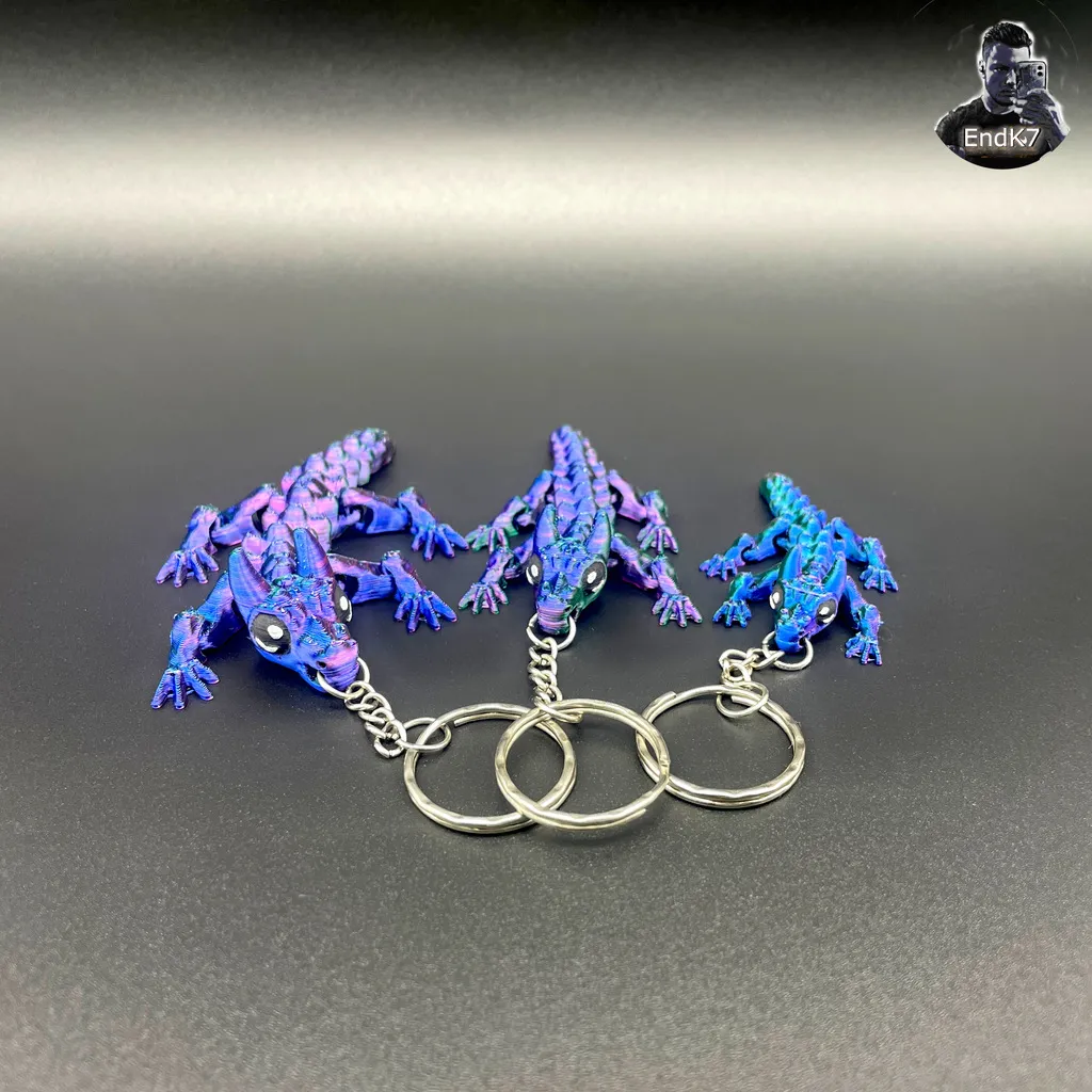 Baby Bull Dragon Keychain - Flexi - Print in Place view 2