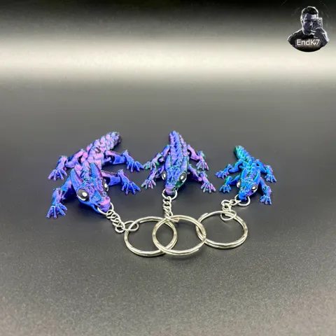 Baby Bull Dragon Keychain - Flexi - Print in Place view 2
