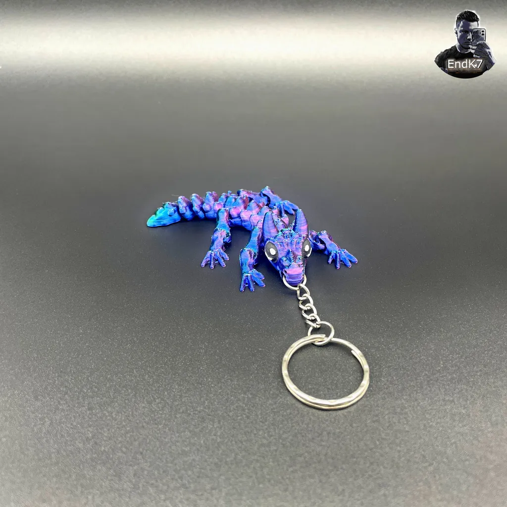 Baby Bull Dragon Keychain - Flexi - Print in Place view 3