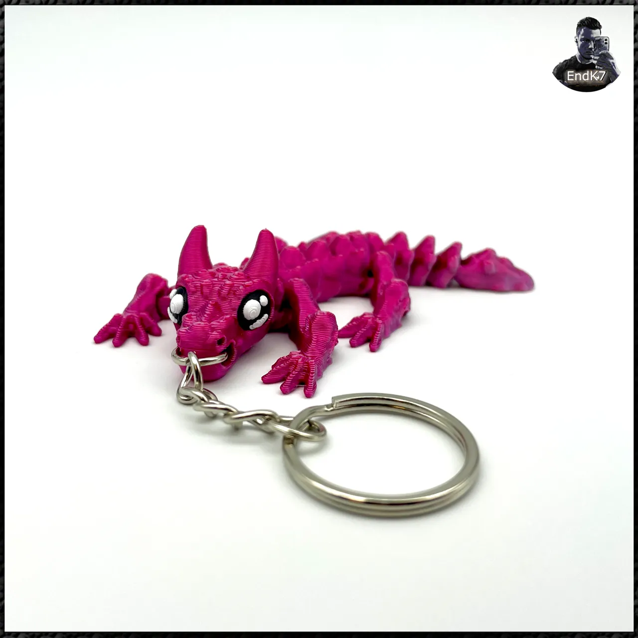 Baby Bull Dragon Keychain - Flexi - Print in Place view 4