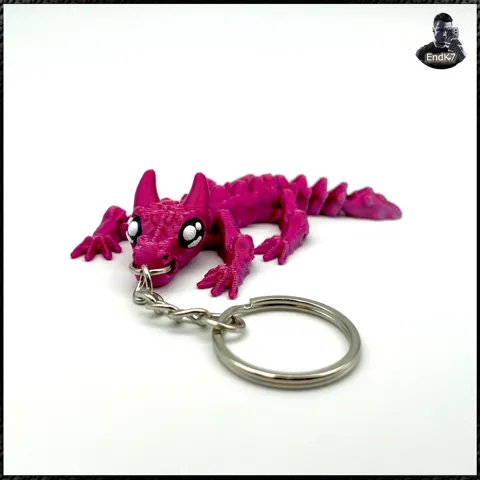 Baby Bull Dragon Keychain - Flexi - Print in Place view 4