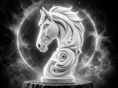 Elegant Horse Bust Sculpture