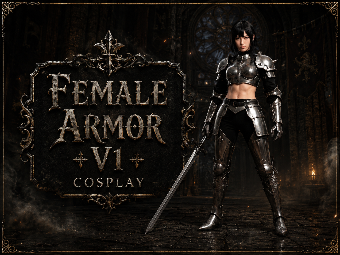 Modelo de Armadura Femenina V1 - Set Completo 3D model