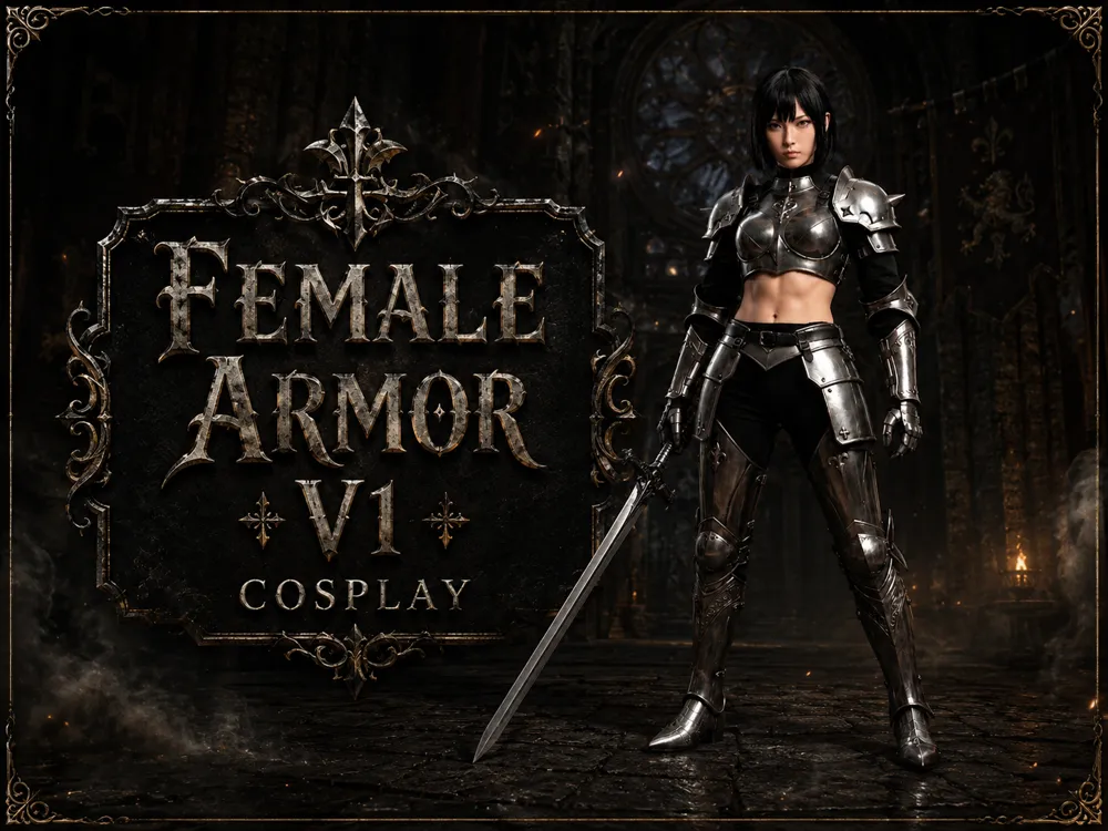 Tapa o cubierta: Modelo de Armadura Femenina V1 - Set Completo. Referencia del modelo original.