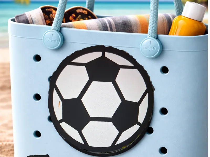 soccer bogg bag charm!!