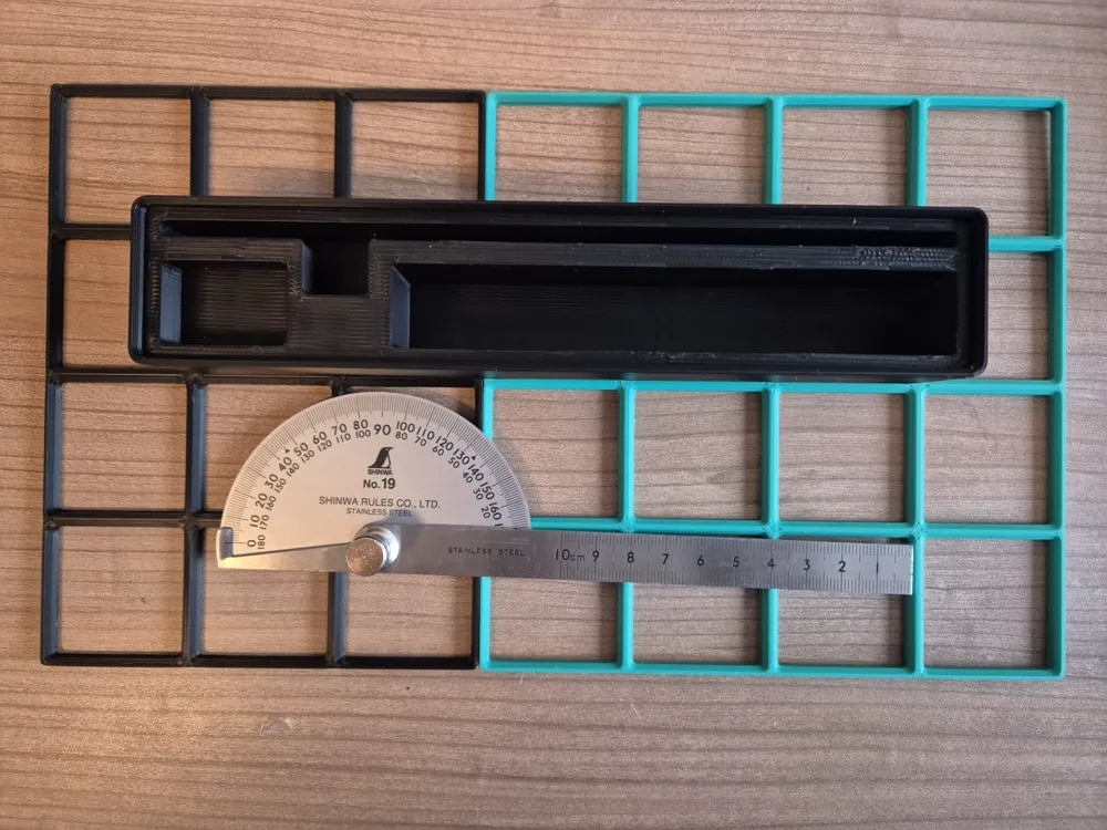 Gridfinity Protactor Ruler Gridfinity 1x5 for Shinwa No.19 Protractor by BallyMcBallface - MakerWorld