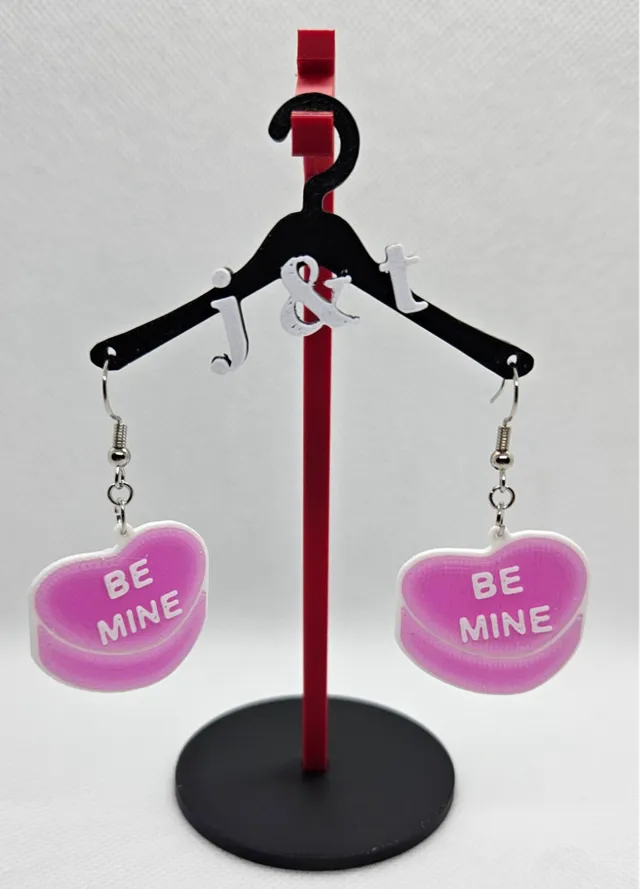 Candy Heart Valentines Day earrings