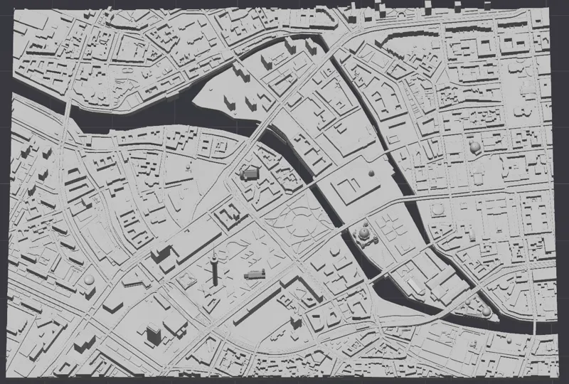 Berlin Germany 3d Miniature - Focus Museum Island and Alexanderplatz square