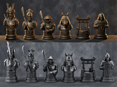 Decorative Samurai chess set