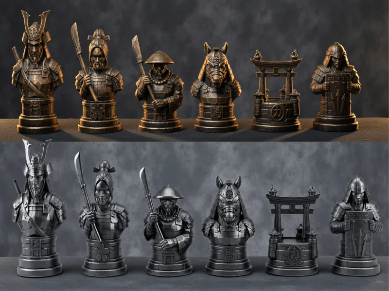 Decorative Samurai chess set