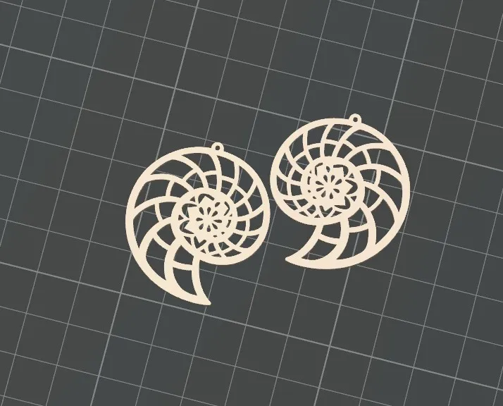 Abstract Shell Spiral Earrings view 3